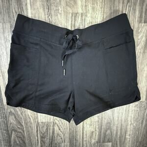 Gaiam Black Drawstring Lounge Shorts Women’s M Medium Yoga Stretch Casual